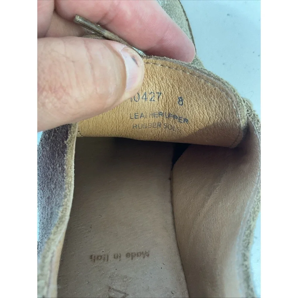 J‎ Crew Tan Suede Leather Oxford Dress Shoes Size 8 Mens Lace Up Italy Travel
